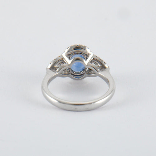 Bague 52 Bague Saphir Ceylan non chauffé 2.14ct et Diamants 58 Facettes