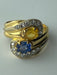 Ring Ring to you & me yellow gold sapphires diamonds 58 Facettes