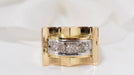 Ring 53 Tank ring in yellow gold and diamonds 58 Facettes 28341