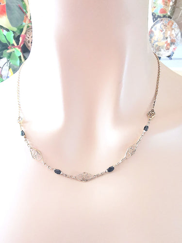 Collier Collier filigrane Saphirs Or Jaune 58 Facettes AA 1582