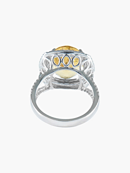 Bague 52 Bague Tourmaline jaune Diamants 58 Facettes