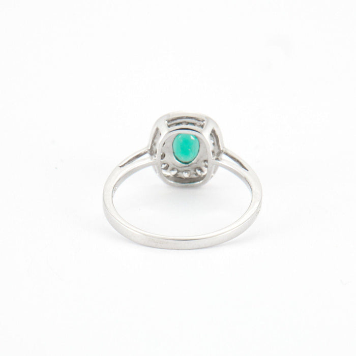 Bague Bague en Argent & Agate Verte 58 Facettes