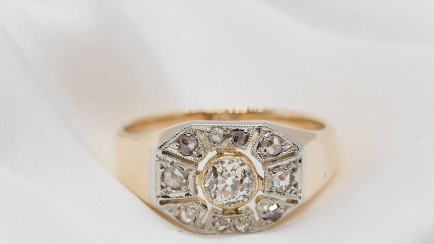 Bague 57 Bague Art Déco Diamants 58 Facettes 30396