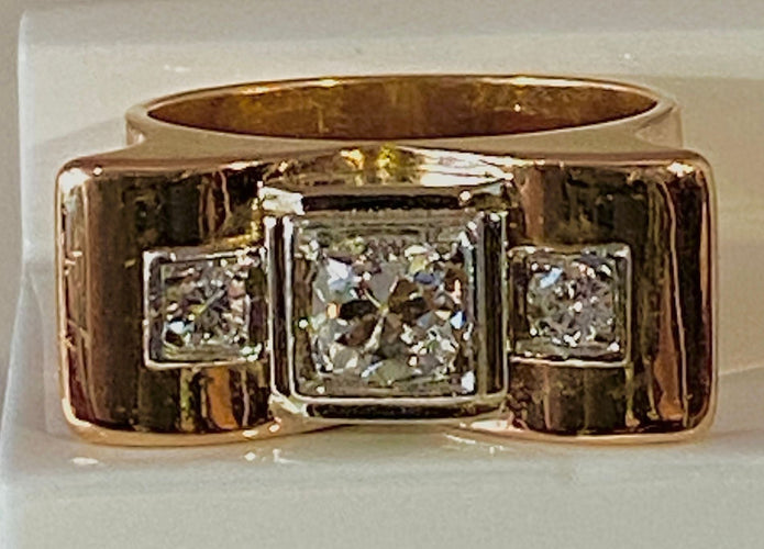 Bague Bague TANK en or jaune & diamants 58 Facettes