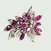 Ruby Diamond Floral Ring Ring 58 Facettes Q895 (514)
