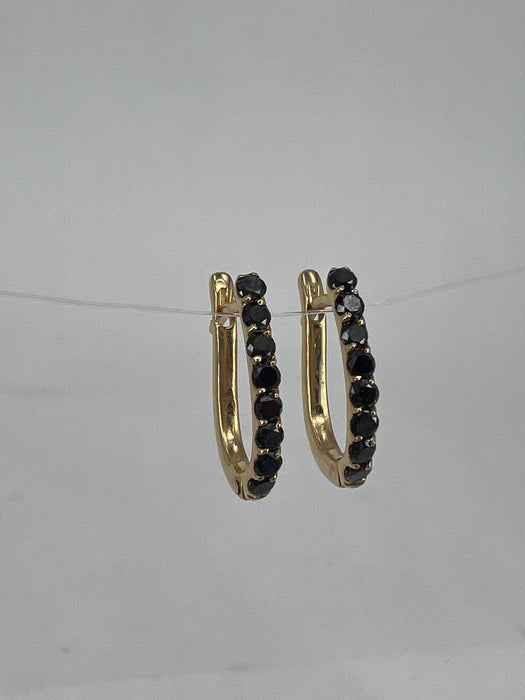 Boucles d'oreilles Boucles d'oreilles diamant noir or jaune 18k 58 Facettes ME118