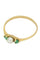 Bague 55 BAGUE PERLE ET ÉMERAUDES 58 Facettes 043651