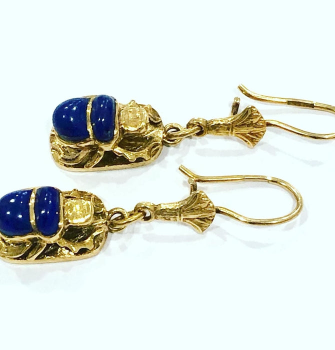 Boucles d'oreilles Boucles d’oreille en Or jaune & lapis-lazuli 58 Facettes
