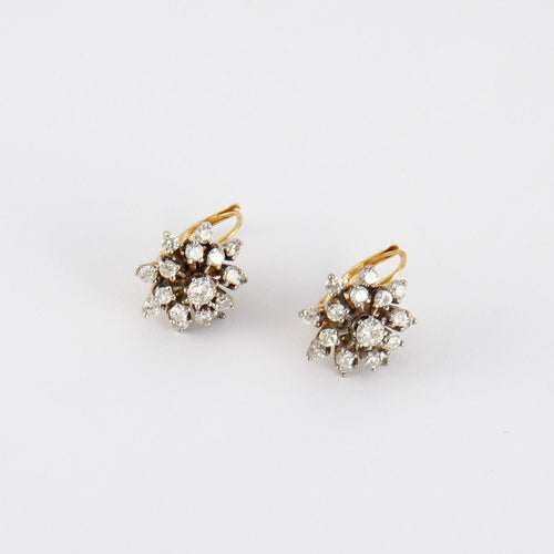 Boucles d'oreilles Dormeuses or jaune, diamants 58 Facettes