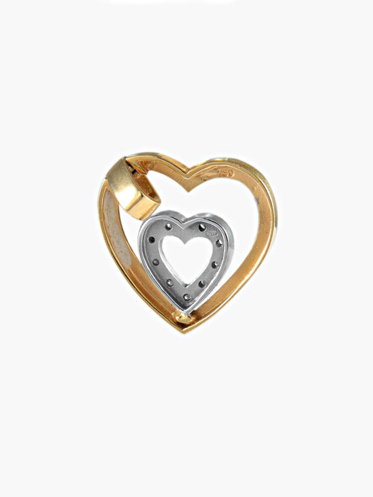 Pendentif Pendentif Double coeur 2 ors 58 Facettes