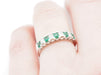 Ring 50 Modern ring in 18k white gold with emeralds and diamonds 58 Facettes