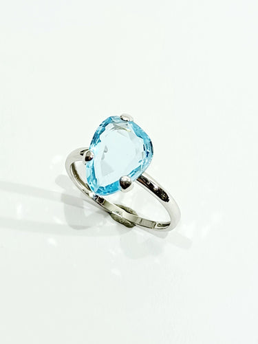 Bague Bague Or Blanc Topaze 58 Facettes