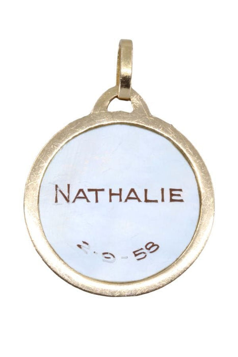 Pendentif MÉDAILLE VIERGE NACRE SIGNÉE H.DROPSY 58 Facettes