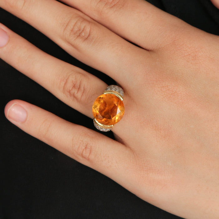 Bague 51 Bague Citrine Diamants 58 Facettes