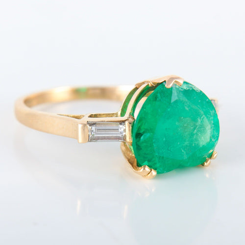 Bague 51 Bague Emeraude Coeur Diamants 58 Facettes 8392