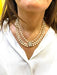 Collier Collier de perles 3 rangs avec fermoir en or 18 carats 58 Facettes