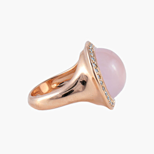 Bague 52 Bague Tourmaline rose cabochon 58 Facettes