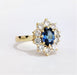 Ring 53.5 Yellow gold sapphire and diamond daisy ring 58 Facettes TBU