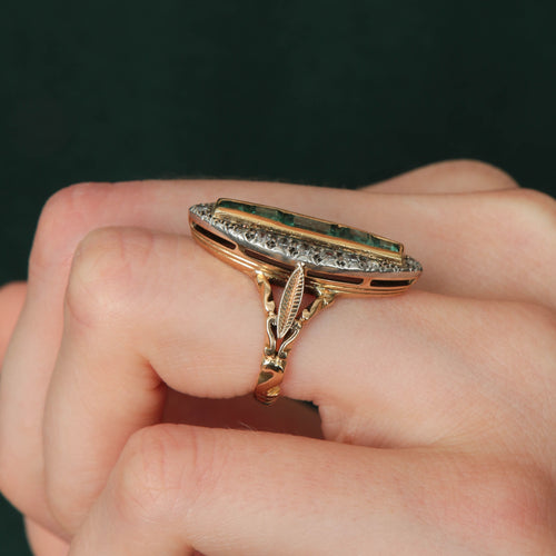 Bague 49 Bague Marquise émeraudes et diamants 58 Facettes P5L4