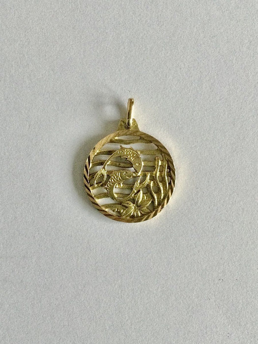 Pendentif Médaille Poisson Art Nouveau 58 Facettes