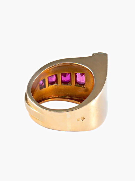 Bague 52 Bague rubis diamants or jaune 58 Facettes 54-6