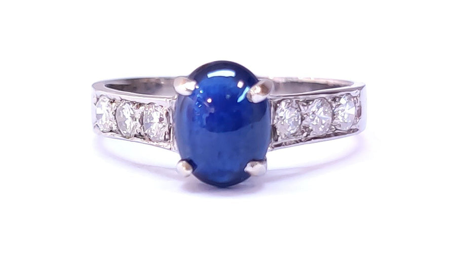 Bague 54-55 Bague saphir or blanc 58 Facettes FA-12