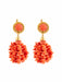 Dormeuses earrings in yellow gold and coral 58 Facettes 836747