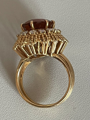 Bague 58 Bague Or Jaune Citrine Diamants 58 Facettes 5051