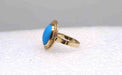 Ring 54 Yellow gold and turquoise ring 58 Facettes 11160