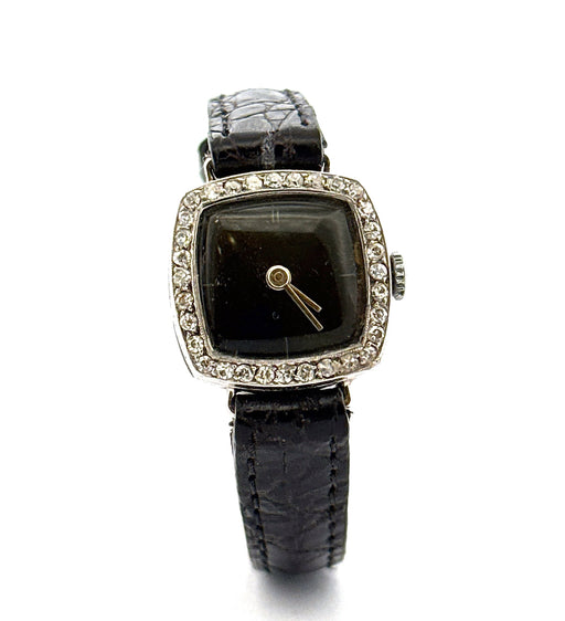 Watch Classic old watch with gold case and diamond surround 58 Facettes