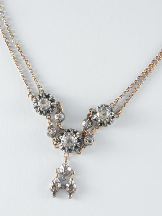 Collier Collier Argent et Or, Diamants 58 Facettes