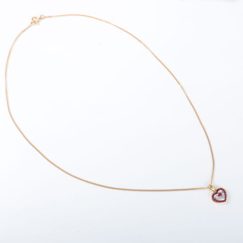 Collier Collier coeur Rubis or jaune 58 Facettes 2801