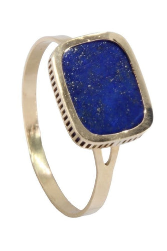 Bague Bague en or jaune, lapis lazuli 58 Facettes 063561