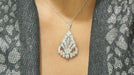 Necklace Art Deco necklace in platinum and diamonds 58 Facettes 31722