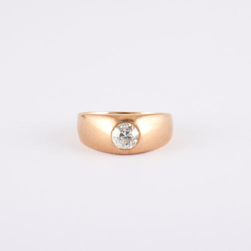 Bague 60 Bague jonc or jaune, diamant 58 Facettes