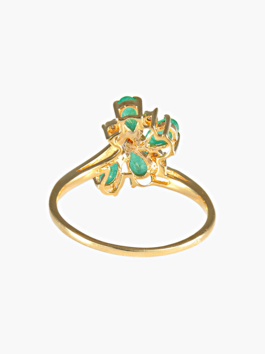 Bague 52 Bague Fleurette Emeraudes 58 Facettes