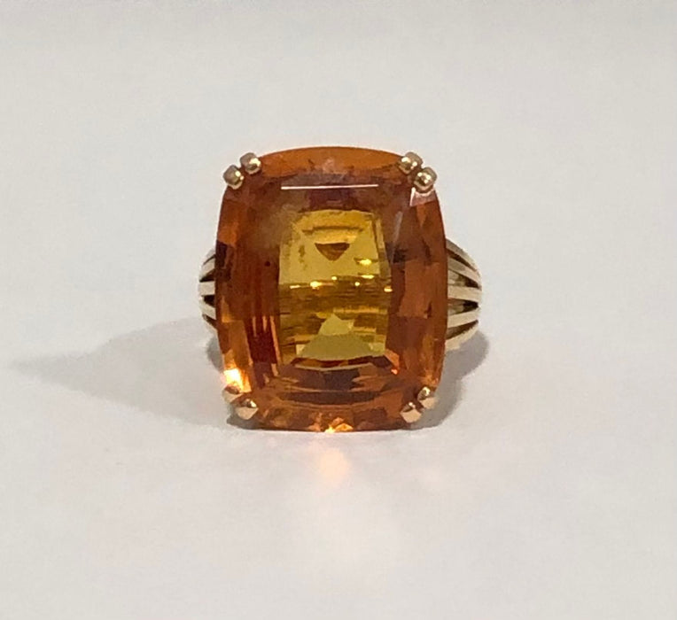 Bague 55 Bague vintage citrine 58 Facettes