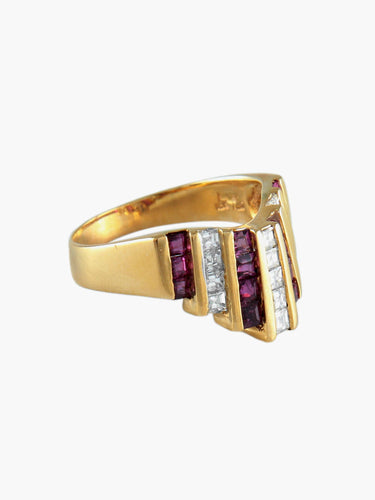 Bague Bague Diadème Rubis et Diamants 58 Facettes