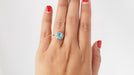 Ring 54 Blue Topaz & Roses Ring 58 Facettes 32028