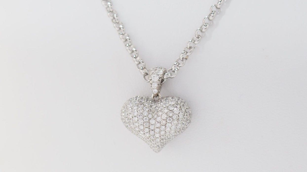 Collier Collier pendentif cœur en Or blanc & Diamants 58 Facettes 31370