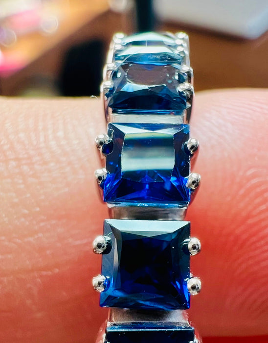 Bracelet Bracelet en Or Blanc & Saphirs bleus 58 Facettes 7BBB