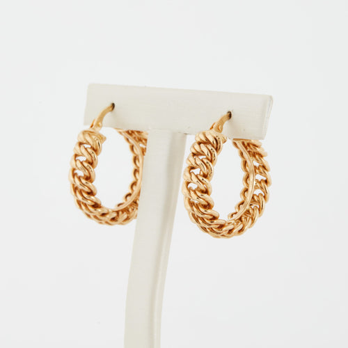 Boucles d'oreilles Créoles maille américaine Or jaune 58 Facettes REF 9083/18