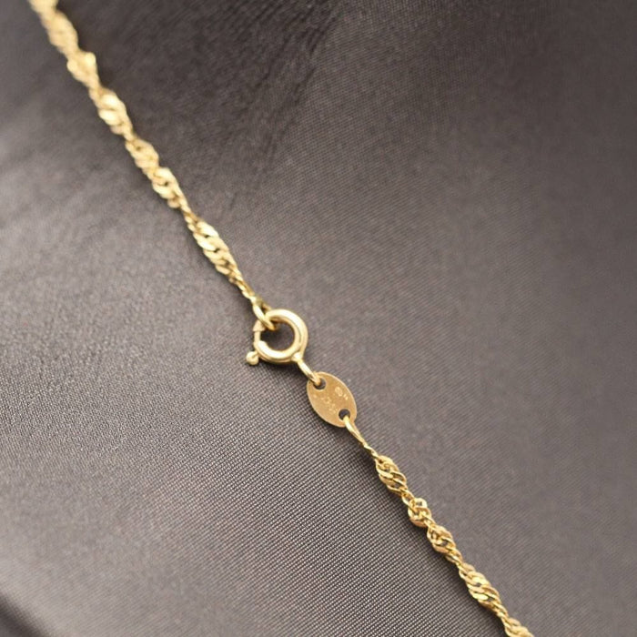 Collier Chaîne Singapour avec pendentif en or 18 carats avec pendentif amour 58 Facettes E360021B