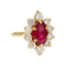 Bague 55 Bague marguerite rubis et diamants 58 Facettes 1-1213/1