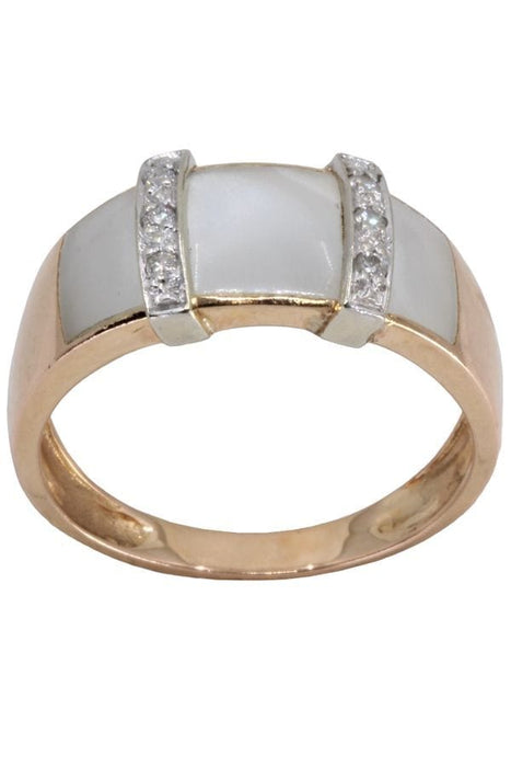 Bague BAGUE MODERNE NACRE ET DIAMANTS 58 Facettes 060511