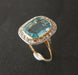 Bague Bague pierre bleue et diamants, or et platine 58 Facettes 939321