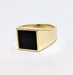 Ring 63 Yellow gold onyx signet ring 58 Facettes TBU