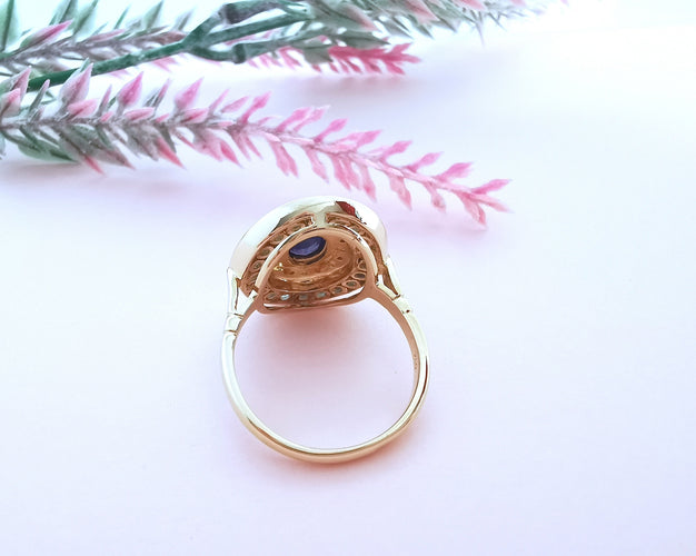 Bague 57.5 Bague Saphirs et Diamants Or 18 K 58 Facettes AA 1629