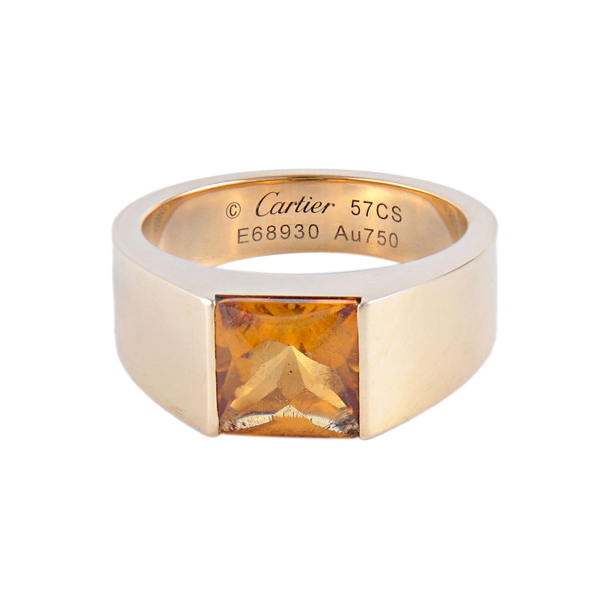 CARTIER Citrine Tank Ring 7675816214742 58 Facettes