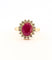 Bague 55 Bague Pompadour Or jaune Rubis Diamants 58 Facettes